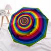 1pc Rainbow Spiral Automatic Open/Close Umbrella, Windproof, Folding Compact Umbrella with Lightweight Design for Women/Men057