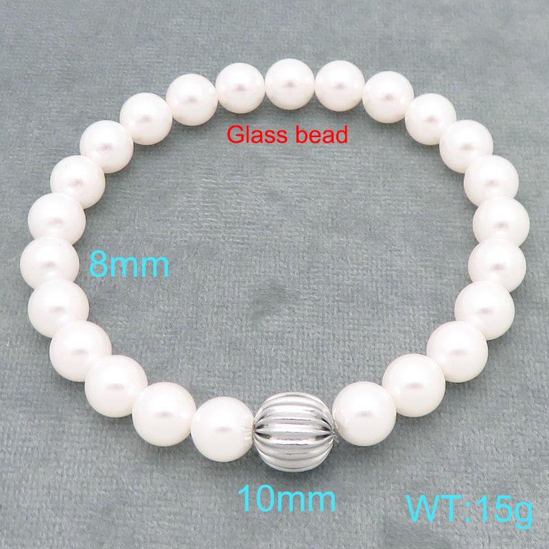 Stainless Steel Beaded Bracelet for Women Men Rhinestone Decor Stretch Fashion Jewelry Party Daily Accessory Gift