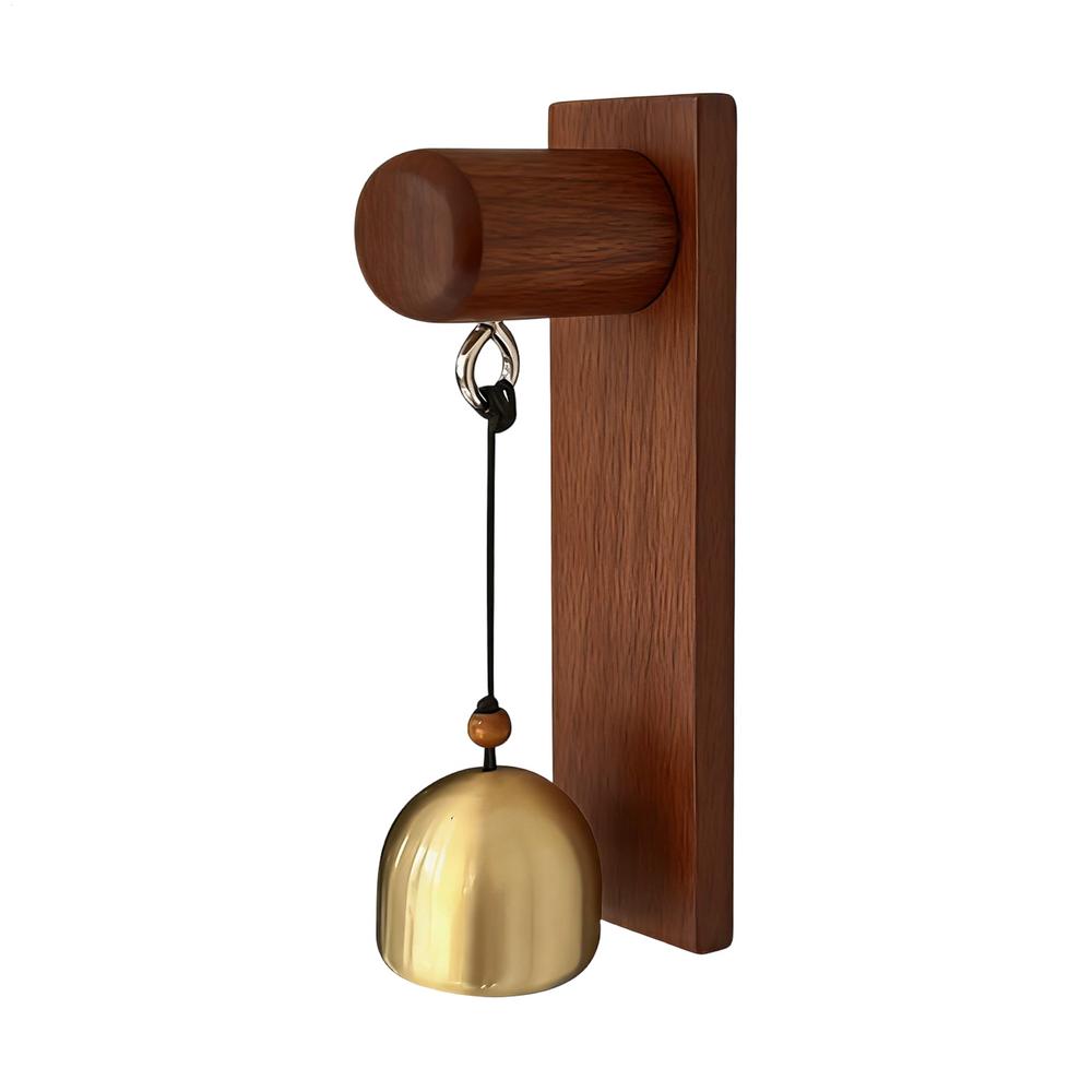 Bells for Door Wood Wind Chime Alert Decoration Shopkeeper Copper Door Bells for Home Shop Entrance Garden Gate Backyard