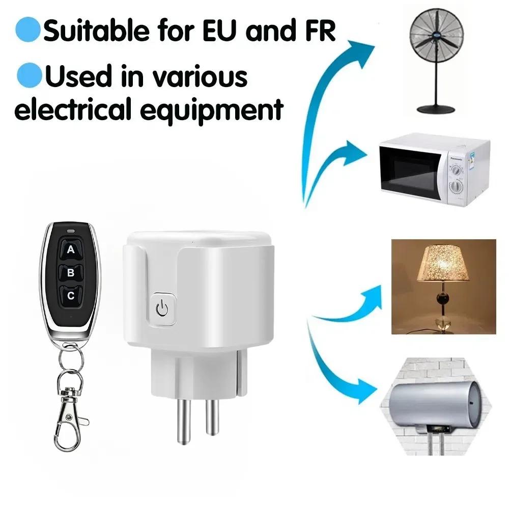 433 Mhz Wireless Remote Control AC220V 15A EV1527 Code Smart Socket Electric Plug Electrical Outlets For Light Lamp Smart Home