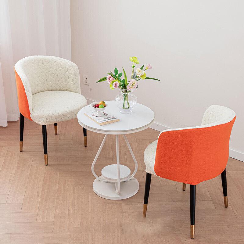 1PC Jacquard Circular Backrest Chair Cover Elastic Dustproof Dining Chair Cover Office Chair Seat Cover Home Decoration