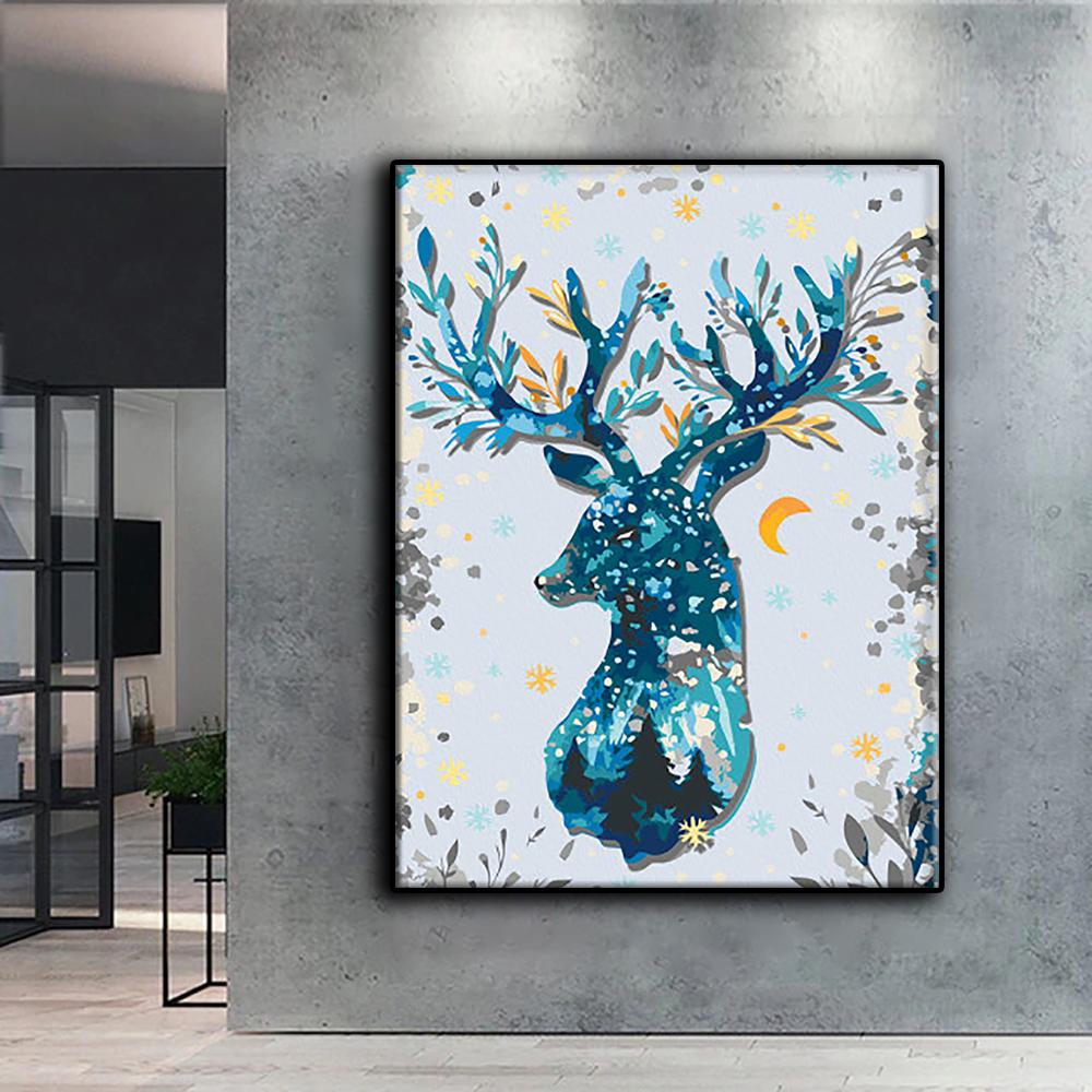 Diamond Painting Colorful Animal Deer Diamond Mosaic Craft Diamond Embroidery Painting