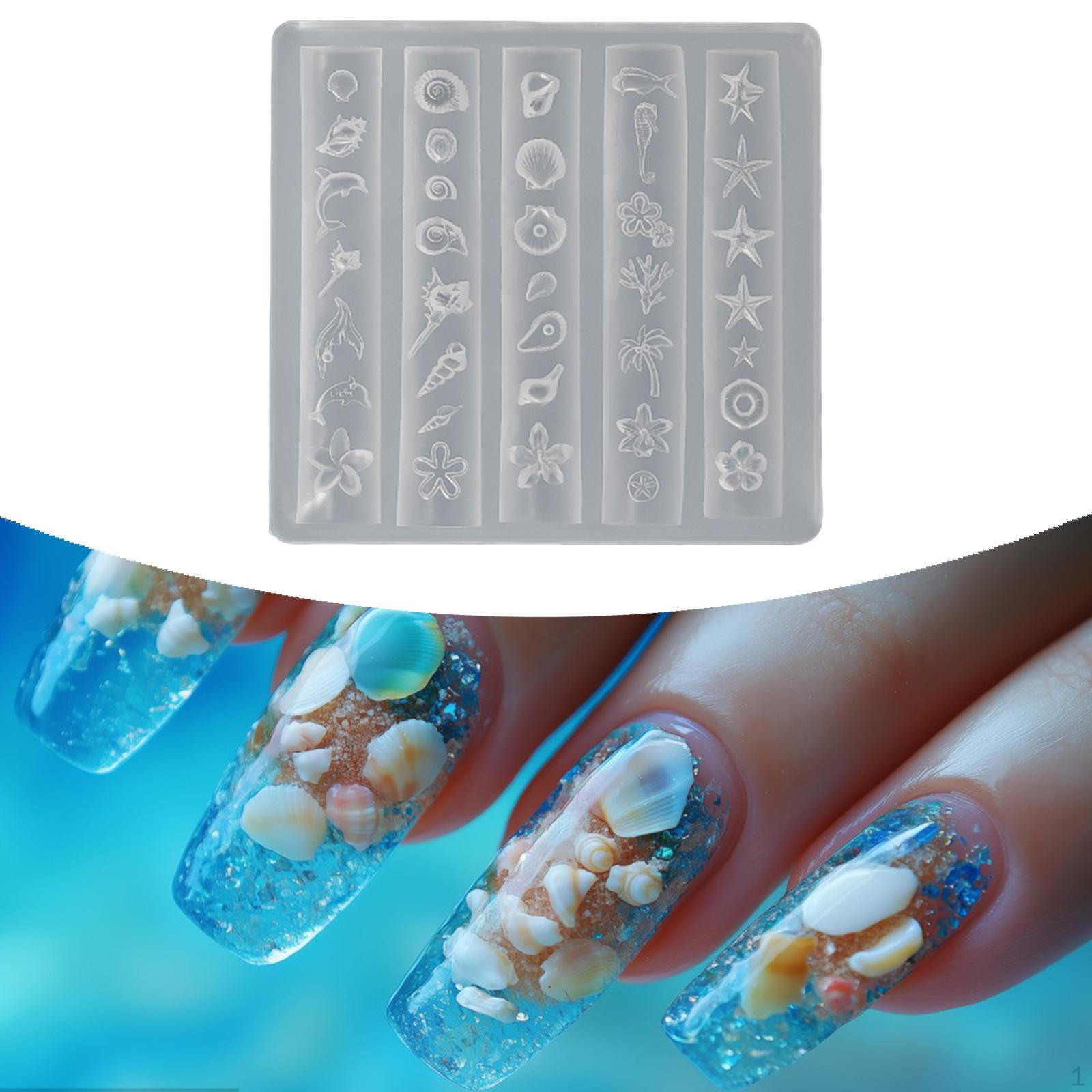

Nail Shell Silicone Model Carving Supplies Trendy Nails Art Ocean Theme Tools for Arts