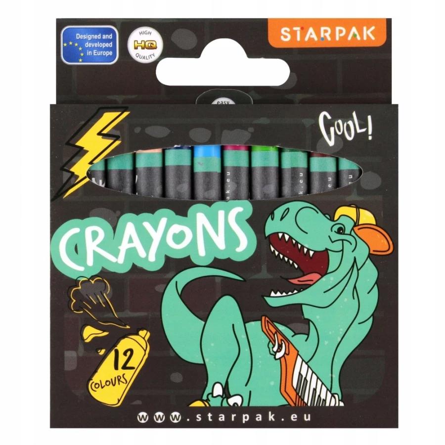 Kredki woskowe świecowe 12 kolorów szkolne dla chłopca 1 szt.