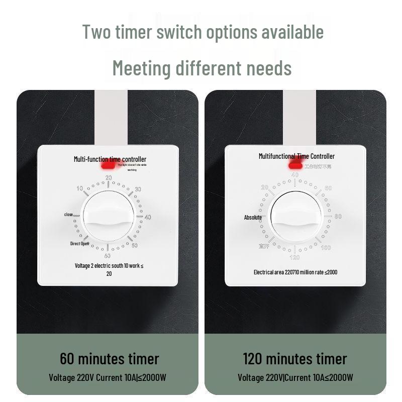 220V Mechanical Timer Switch Control for Water Pump - Automatic Power Off Socket Panel