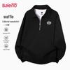 Baleno Men's Whale Tail Print Polo Waffle Sweatshirt