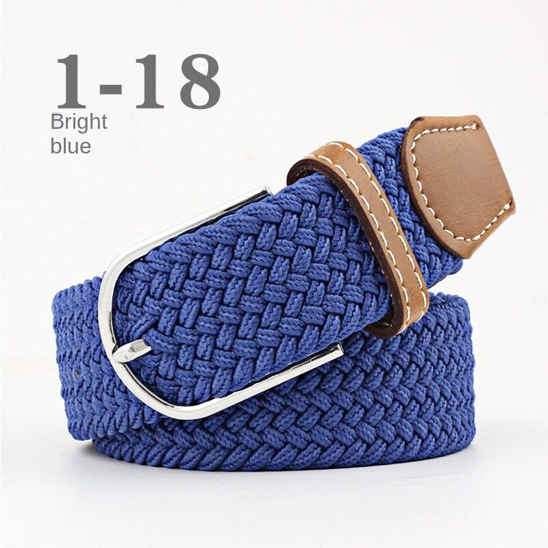 2026 New Fashion High Quality Explosive Women's Canvas Belt Men's Elastic Belt Casual Stretch Woven Pin Buckle Belt