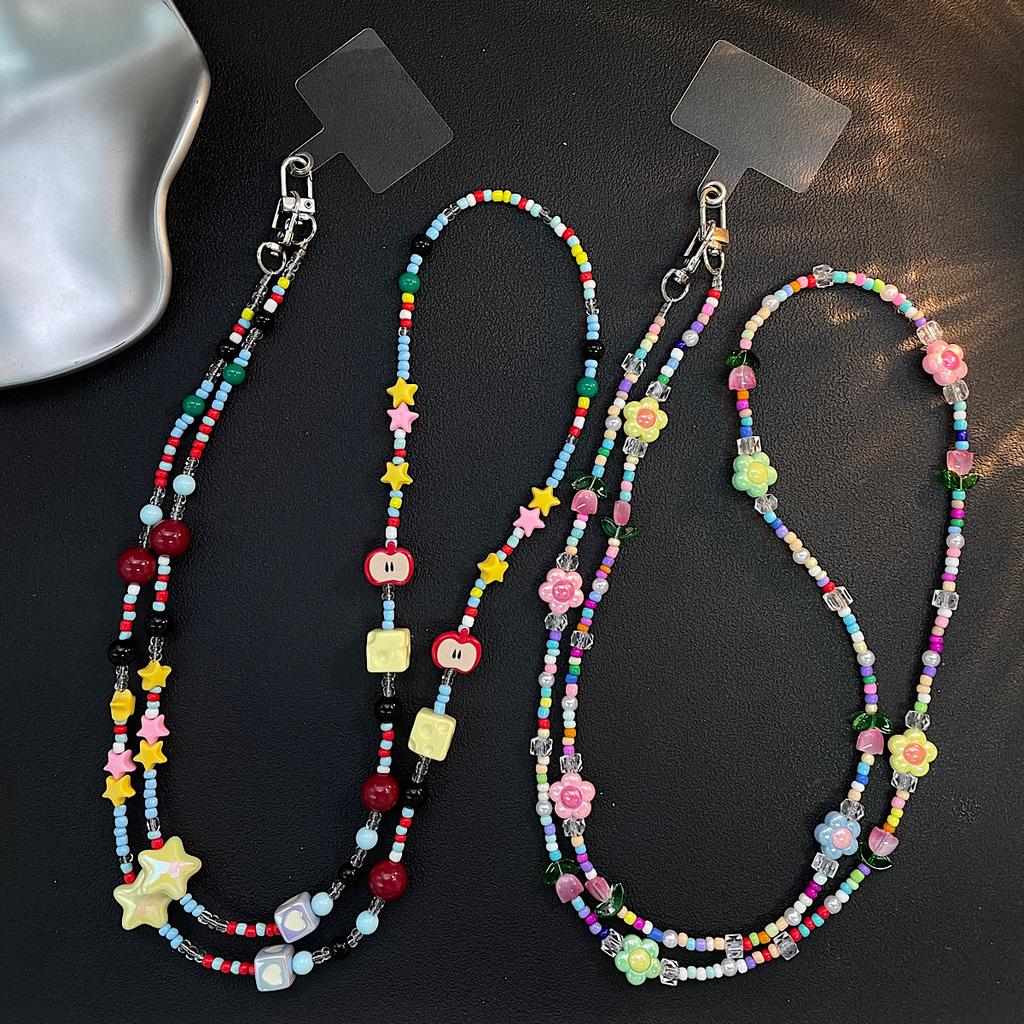 Handmade Bead Children's Fun Mobile Phone Diagonal Cross Chain Star Hanging Rope Ccd Camera Pendant