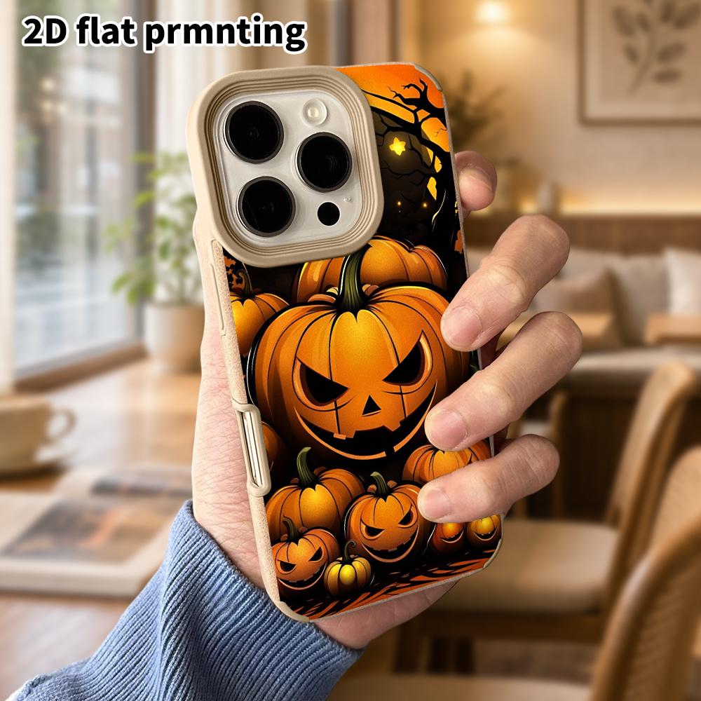 Phone Case: Lambskin 2D Flat Samsung Galaxy A34 A35 M05 M06 S20 S22 S21 FE Plus 5G Protective Case, Pumpkin Group, Christmas and Halloween Gifts