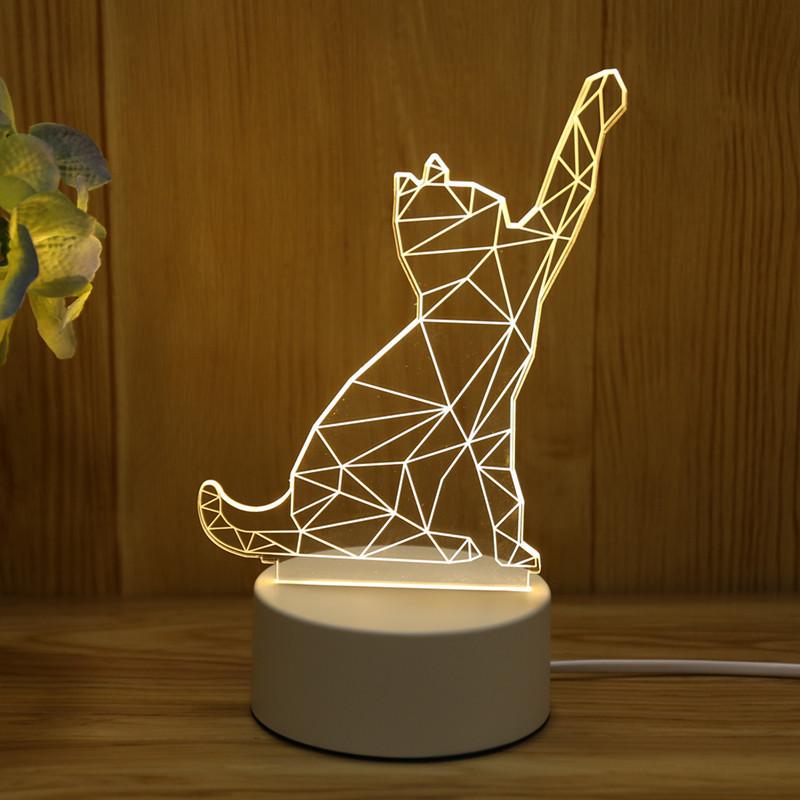 USB 3D LED Nachtlicht Tischlampe für Zuhause Schlafzimmer Dekor warmes Licht