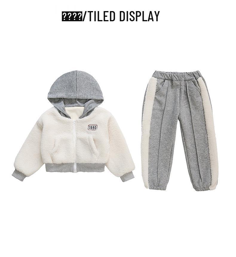 2025 Hooded Fleece Cardigan Set for Girls - Cozy Autumn/Winter Fashion