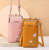 Fashion Women Small Crossbody Bag for Mobile Phone PU Leather Purse Bag Elegant Flower Pattern Messenger Bag Wallet For Girls