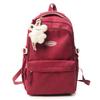Schoolbag Large capacity schoolbag for men and women, junior high school students, campus solid color backpack, Japanese versatile college student 