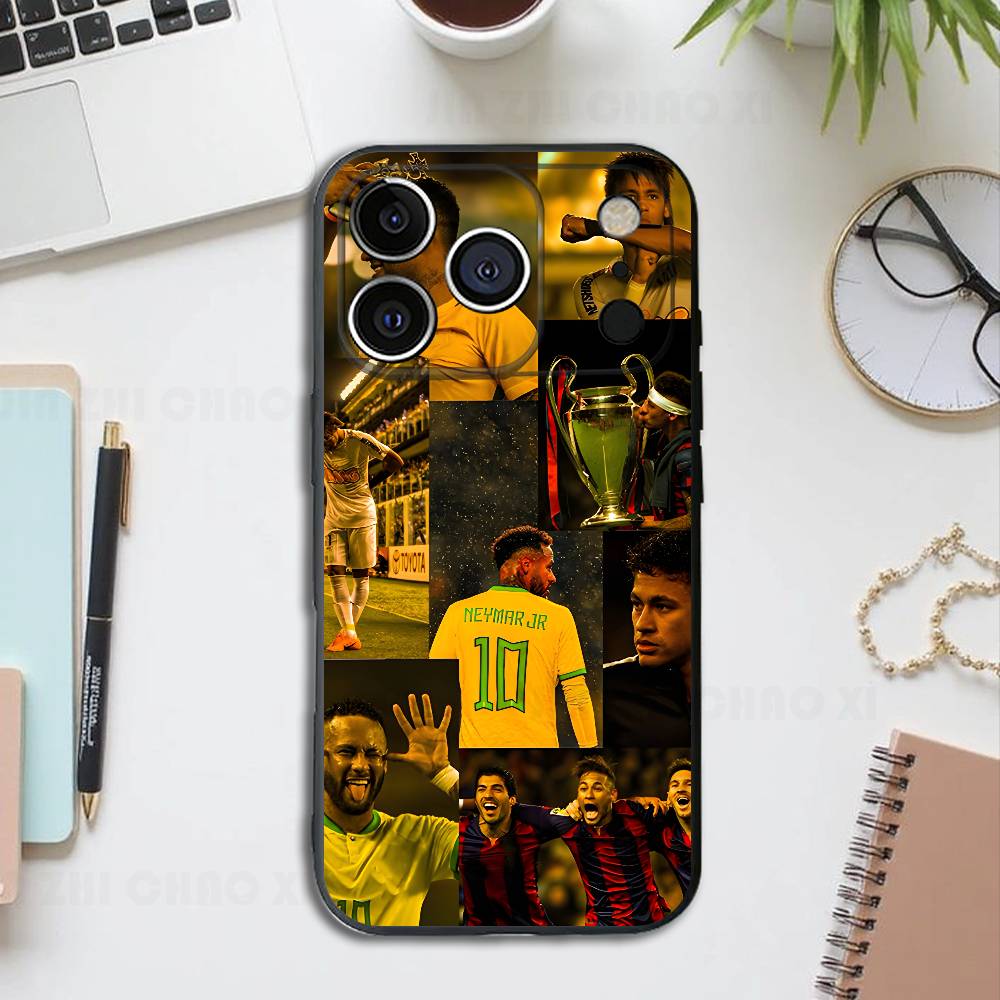Football N-Neymar-S Black Phone Case For IPhone 17 16 15 14 13 12 13 12 11 Pro Max Plus XS XR Silicone Soft Back Cover