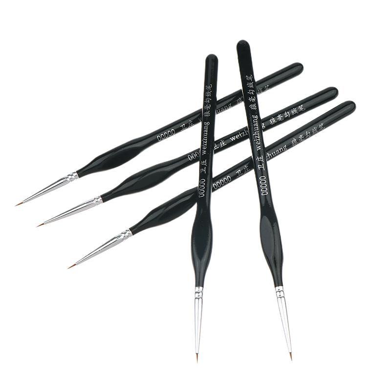 5Pcs 00000 Precision Fine Tip Paint Brush Set For Acrylic Models Mini Miniature Detail Nylon Hair Thin Extra Fine Paintbrushes
