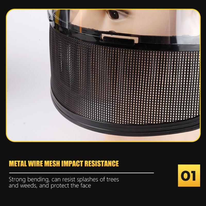 Safety Helmets With Full Face Mesh Protective Mask For Outdoor Grass Trimming Tasks Brush Cutter Use Landscaping Safety