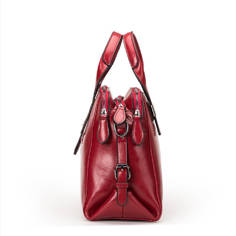 Echtes Leder Damen Tote Bags Luxus Handtaschen Doppelreißverschluss Design Damen Umhängetaschen Designer Echte Rindsleder Handtaschen Sac A Main
