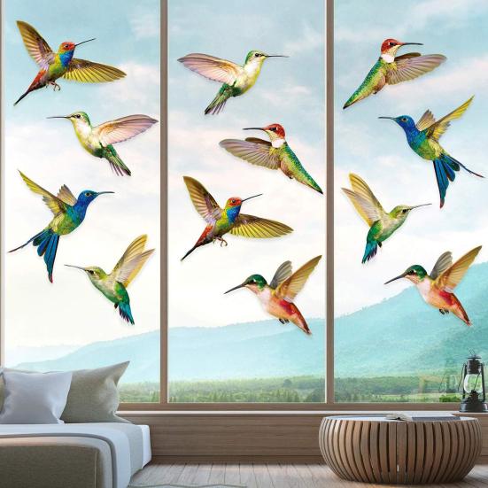 Indoor Window Sticker Bird Stickers, Anti-Collision Strike Prevention Decal, Static Cling Glass Film for Windows Doors, UV Reflective PVC Reusable