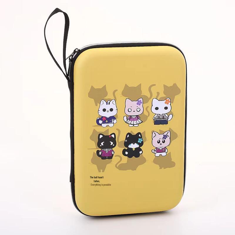 Durable Hard Shell Square Table Tennis Racket Bag - Portable Storage Solution