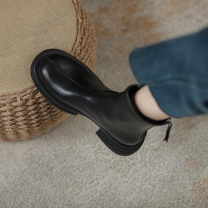 Martin boots women's British style 2024 autumn and winter new retro elastic thin boots velvet flat boots