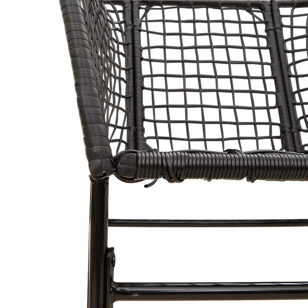 5 Piece Black Poly Rattan Outdoor Dining Set