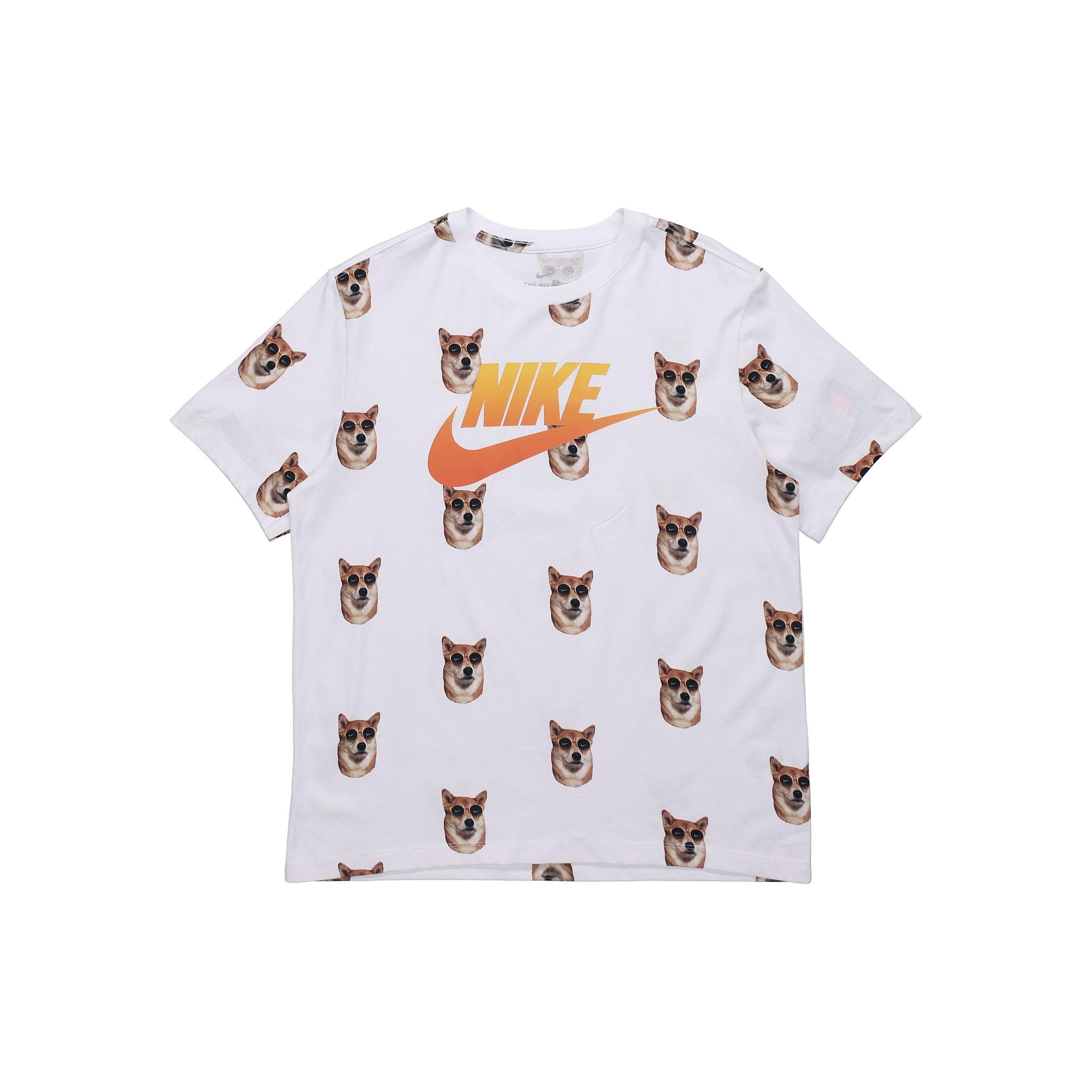 Nike Sunglasses Printing Casual Short Sleeve White Men s CT6288-100 L