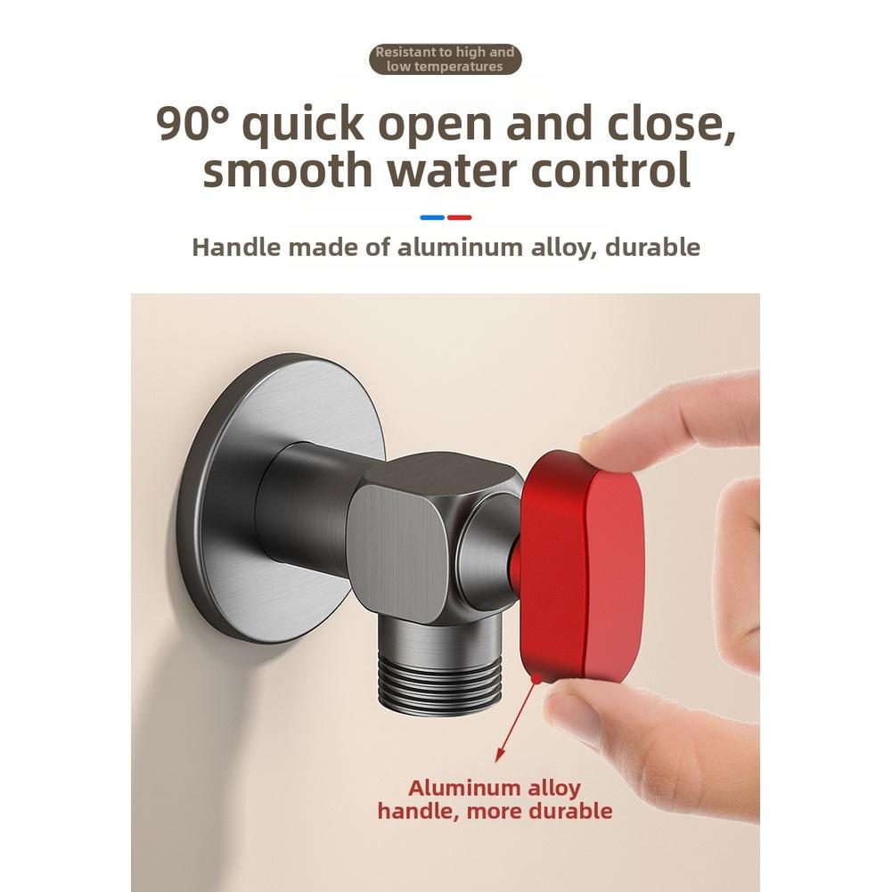 2 Angle Valve 4.1*4.3*8.7cm Large Flow Kitchens Bathrooms Large Flow Brass Ball Valve Full Open Hot Water Heater Control Valves