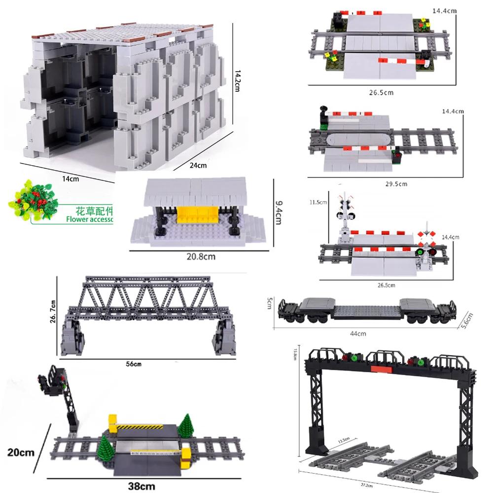 NEW City Trains Railway Tracks Flexible Switch Rails Crossing Forked Straight Curved Building Block Bricks Toy Compatible Brand