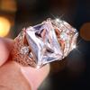 Retro Square White Zircon Finger Rings for Women Elegant Rose Gold Color Wedding Ring Jewelry Gift Valentine's Day Surprise for Wife