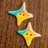 Square Star Ceramic Buttons - Handmade Designer Clothing Accessories