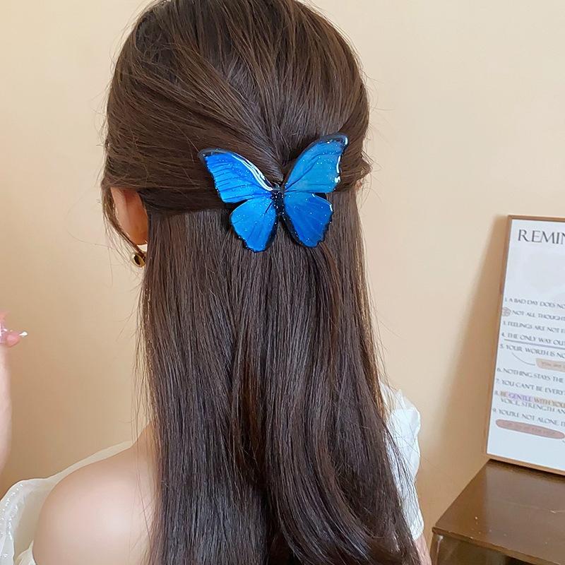 Forest Style Atmosphere Butterfly Hair Clip, Niche Temperament Design Duckbill Clip, Fashionable And Versatile Countryside Style Hair Accessory