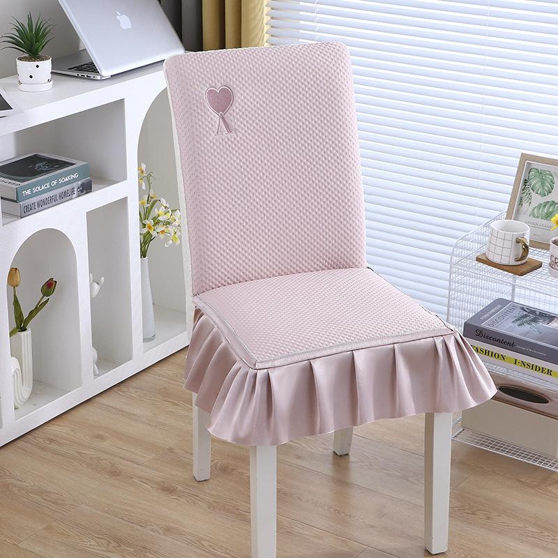 

All-inclusive Chinese-style Chair Cover Simple Modern Embroidery Cotton Non-slip Dining Table Cloth Chair Cushion Seat Cushion Integrated Cushion 44*42CM