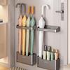 Magnetic Wall-Mounted Umbrella Holder with Draining Rack for Entryway