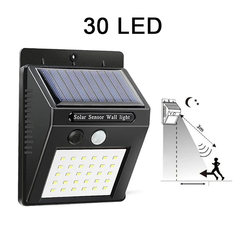 30/96/112LED Solar Light Outdoor Solar Wall Lamp Human Body Sensor 3 Modes Waterproof Garden Decor Street Light Sunlight Powered