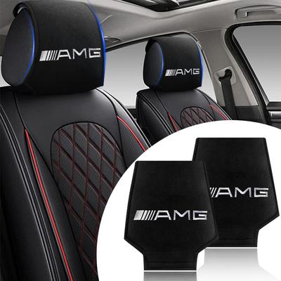 Car Seat Headrest Protective Covers Accessories For Mercedes Benz AMG W212 W205 W246 W177 W176 W213 GLC GLE GLS ML Laser Projection Logo Lamp