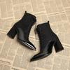 Fashion Pointed Toe Women Ankle Boots Sexy High Heels Leather Shoes 2025 Trend Autumn Boot Fashion Lace Up Goth Botas Mujer