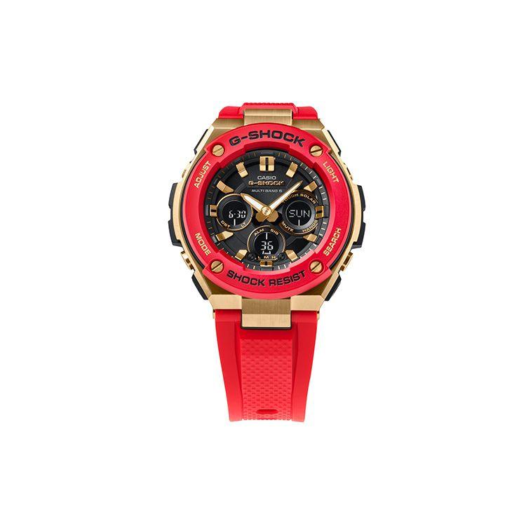 

Casio Fashion Trend Color Block Street Retro Waterproof Sports Solar Quartz Movement Resin Strap Watch Men watches Black GST-W300CX-4APFM Red