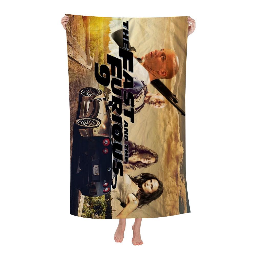Fast Furio Bath Towel Microfiber Soft Water Absorbing Breathable For Girl Kids Decorative Cartoon Beach Towel W30*H60(CM)