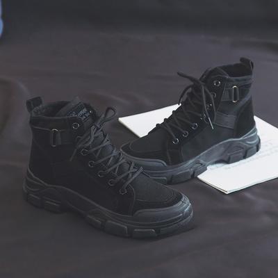 Martin Boots Women's New Student Versatile Knight Short Tube High-top Small Short Boots Canvas Shoes Mountaineering Women's Shoes