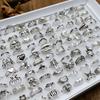 10/20/30/50Pieces Retro Punk Skull Butterfly Rings Set For Women Men Mix Style Gothic Vintage Heart Snake Jewelry Party Gifts