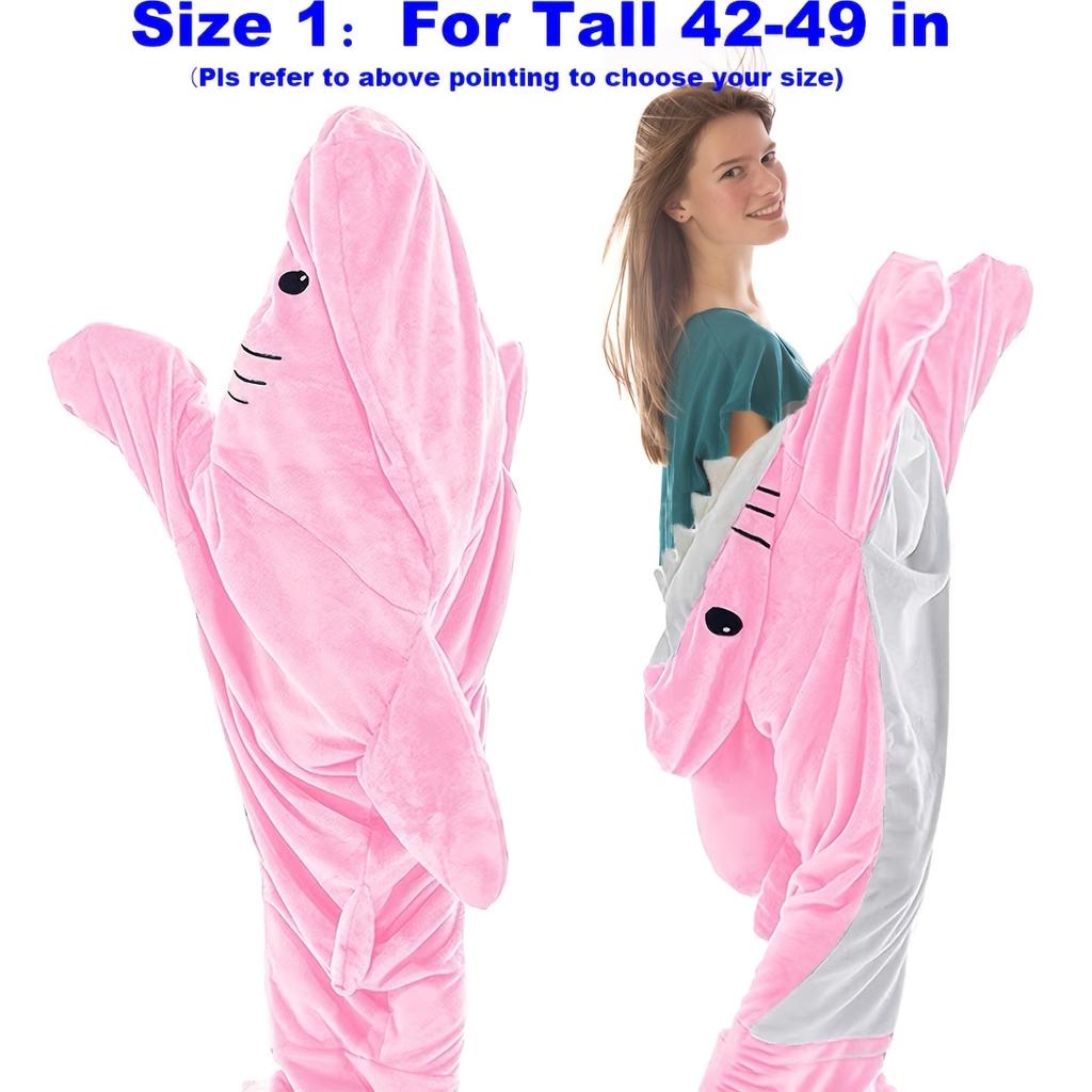 Wearable Shark Blanket Hoodie & Shark Sleeping Bag-Soft Cozy Shark Costume for Bedspread with Shark Bedcover, Machine Washable Shark Themed Sleepwear