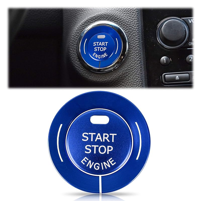 Engine Push Start Stop Button Cover for Infiniti Q50L QX50 Q50 QX56 Q60 QX70 Q70L QX80 QX30, Ignition Button Decoration Trim & Ring Protector