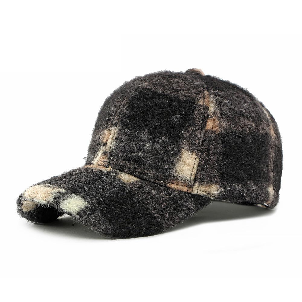 Autumn Winter Hat Men Women Baseball Cap Hard Top Lamb Wool Cap Sunscreen Hat