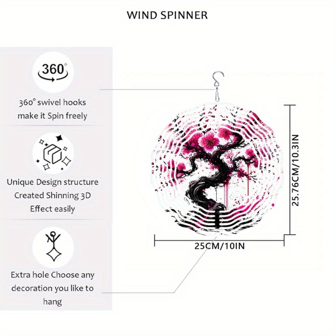 

Cherry Blossom Wind Chime - Handcrafted Metal Wind Chimes for Outdoors/Indoors, Pink Floral Garden Decor for Patio, Balcony - No Batteries 01A