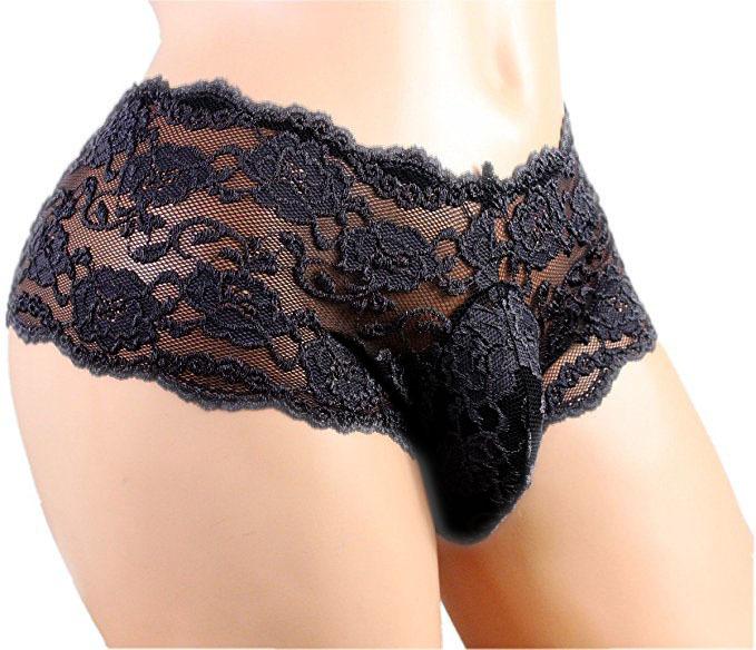 Men's Lace Boxer Briefs Sheer Floral Pattern Underwear Breathable Stretch Fabric Comfortable Fit for Performance and Daily Wear
