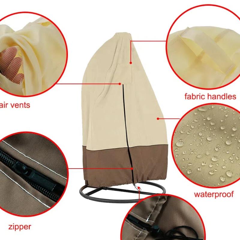 420D Outdoor Swing, Hanging Chair, Eggshell Dust Cover, Middle Zipper Design, Color Matching, Beautiful and Durable
