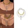 Stylish Stackable Sun and Star Necklace Set Multilayer Clavicle Chain Gravel Bead Jewelry For Casual Or Formal Outfits