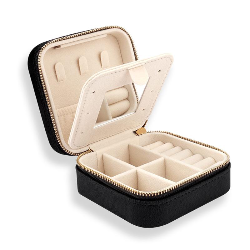 Clever Compartmentalized Design Small Body Hand Moving People Velvet Multifunctional Protection Jewelry Double Storage Box