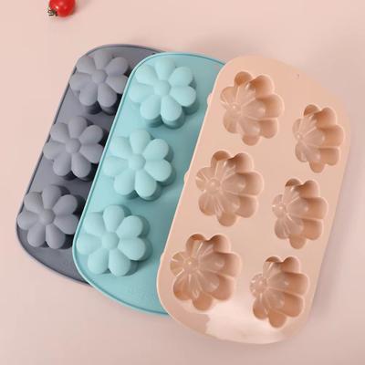 Stampo in Silicone a Forma di Fiore a 6 Cavità Antiaderente per Alimenti Facile da Sformare Fai da Te Stampo da Forno per Caramelle Budino Cioccolato Fondant Biscotti Gelatina