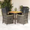 VidaXL Garden Dining Set 5 Pcs Grey Cushions Wicker, Outdoor Dining Set, Furniture of 3276845